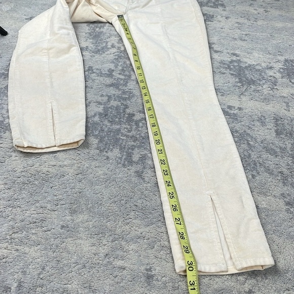 NWT L’Agence Jyothi Velvet Skinny Jeans Champagne Cream Crop Split Hem Sz 28 - Picture 9 of 15